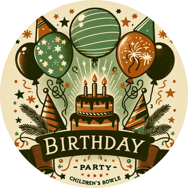 Datei:DALL·E 2024-01-12 12.23.42 - A children's birthday party logo designed for ages 3-6, in the style of an old children's book illustration, with no text or numbers. The logo should.png