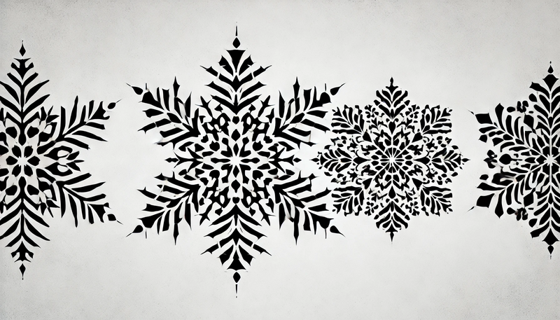 Datei:Banksy Christmas StreetArt 41.10 - A minimalist street art stencil design featuring three ultra-delicate and finely detailed snowflakes in high contrast black and white. Each snowflake .webp
