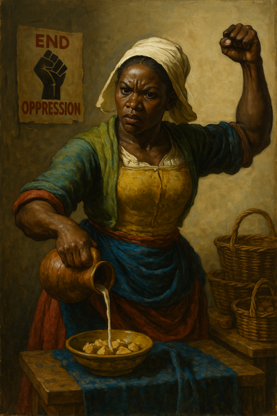 Datei:Rassistische Kunstgeschichte 2242 Starke Dienstmagd kämpft simple compose 01jz3vghr7et98x2m3fp4bzzcg.png